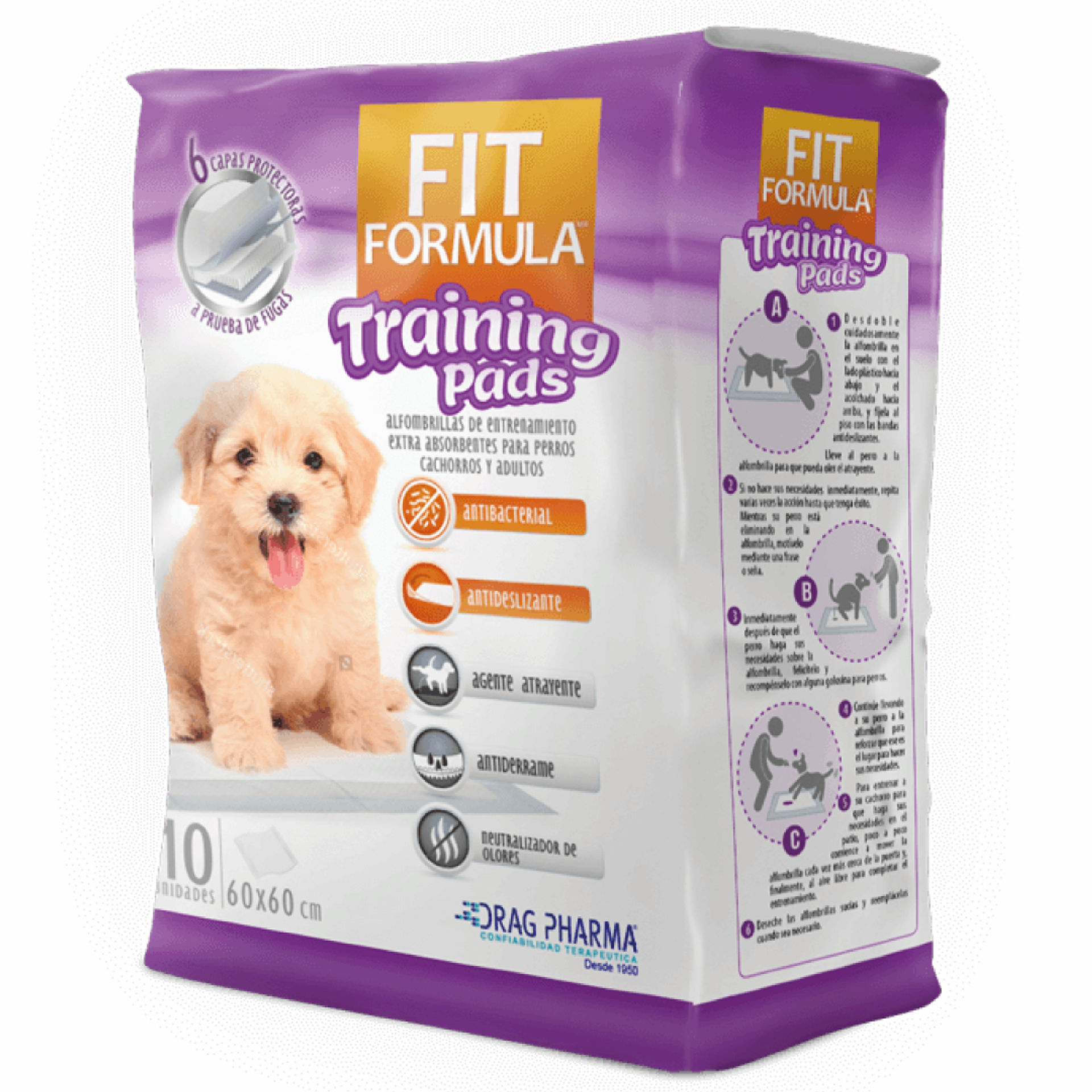 FIT FÓRMULA TRAINING PADS 60X60 CM. 10 UN. 1