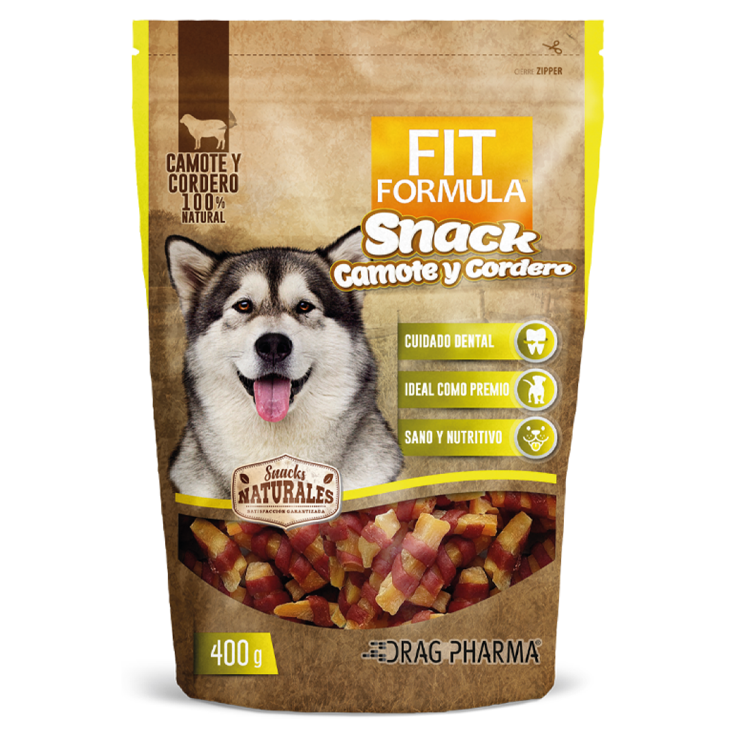 FIT FORMULA SNACK CAMOTE Y CORDERO 400 GRS. 1