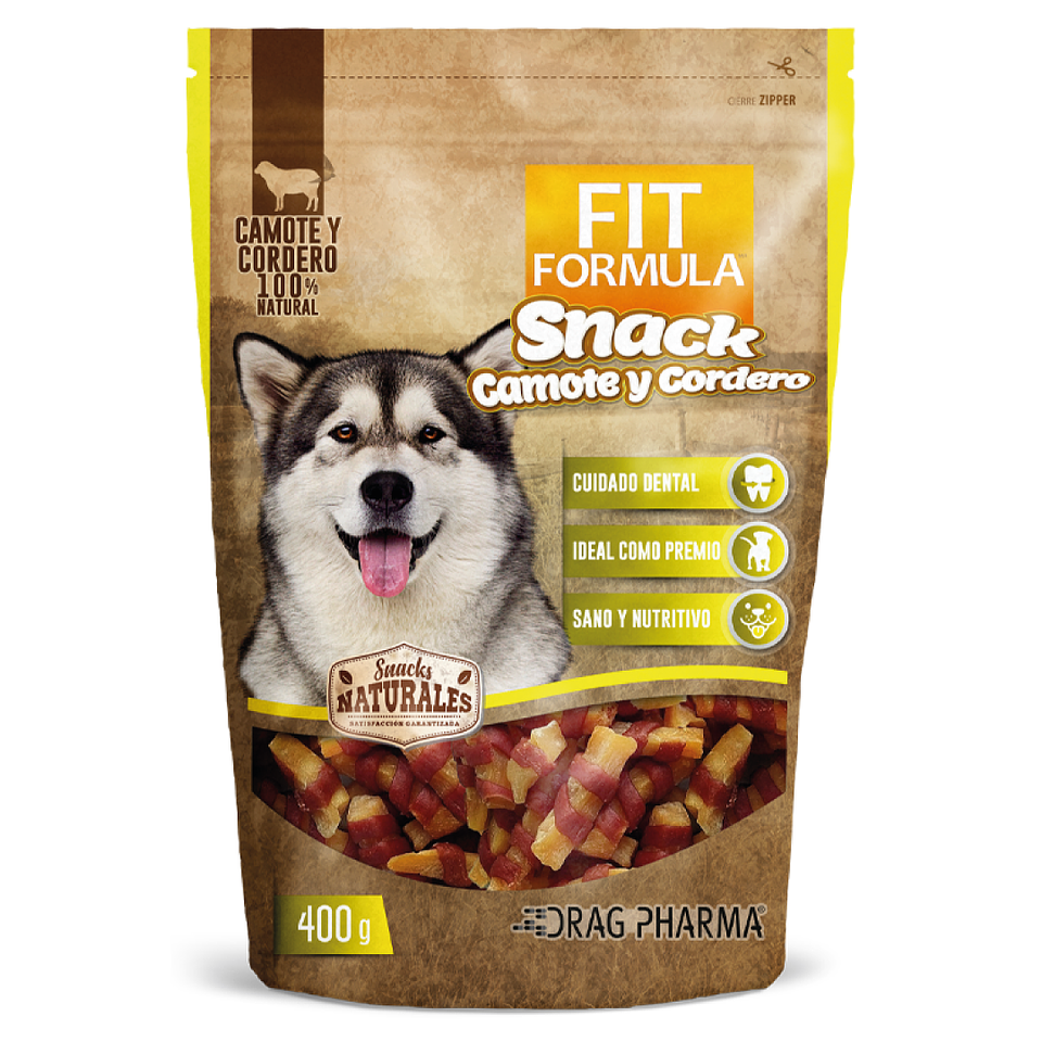 FIT FORMULA SNACK CAMOTE Y CORDERO 400 GRS. 1