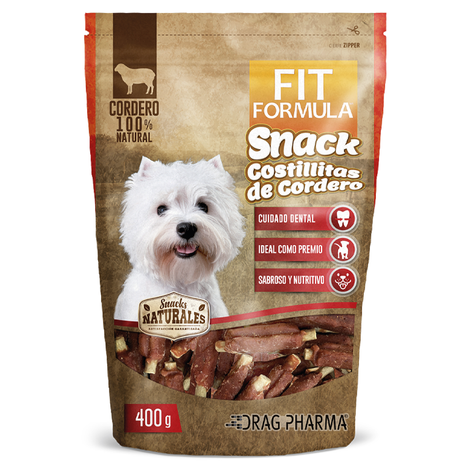 FIT FORMULA SNACK COSTILLITAS DE CORDERO 400 GRS. 1