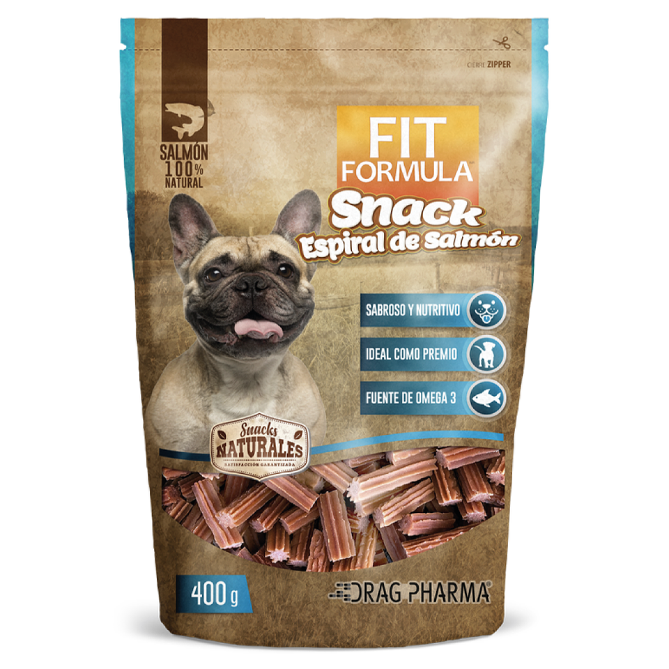 FIT FORMULA SNACK ESPIRAL DE SALMÓN 400 GRS. 1