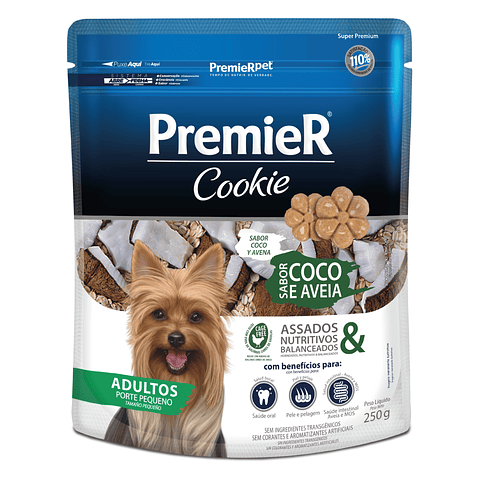 PREMIER COOKIE COCO Y AVENA ADULTOS RAZAS PEQUEÑA 250 GRS.