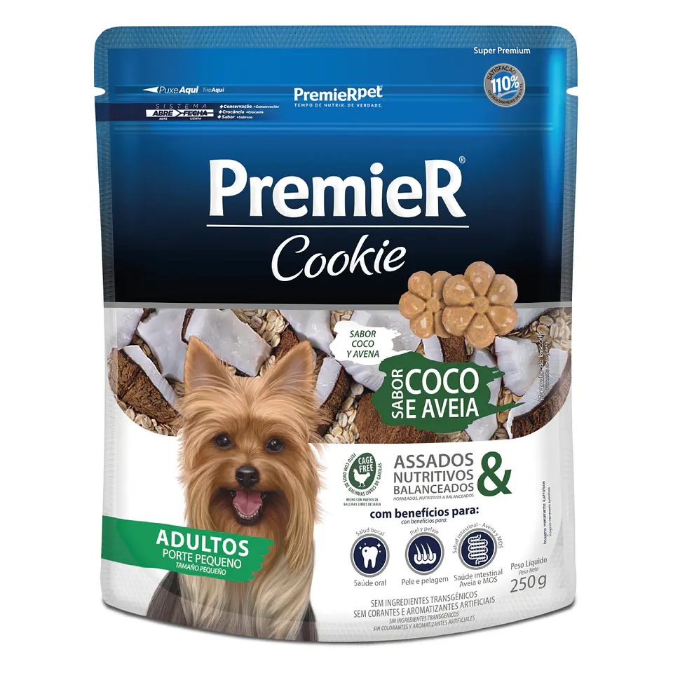 PREMIER COOKIE COCO Y AVENA ADULTOS RAZAS PEQUEÑA 250 GRS. 1