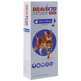 BRAVECTO PLUS GATO 2.8 - 6.25 K.