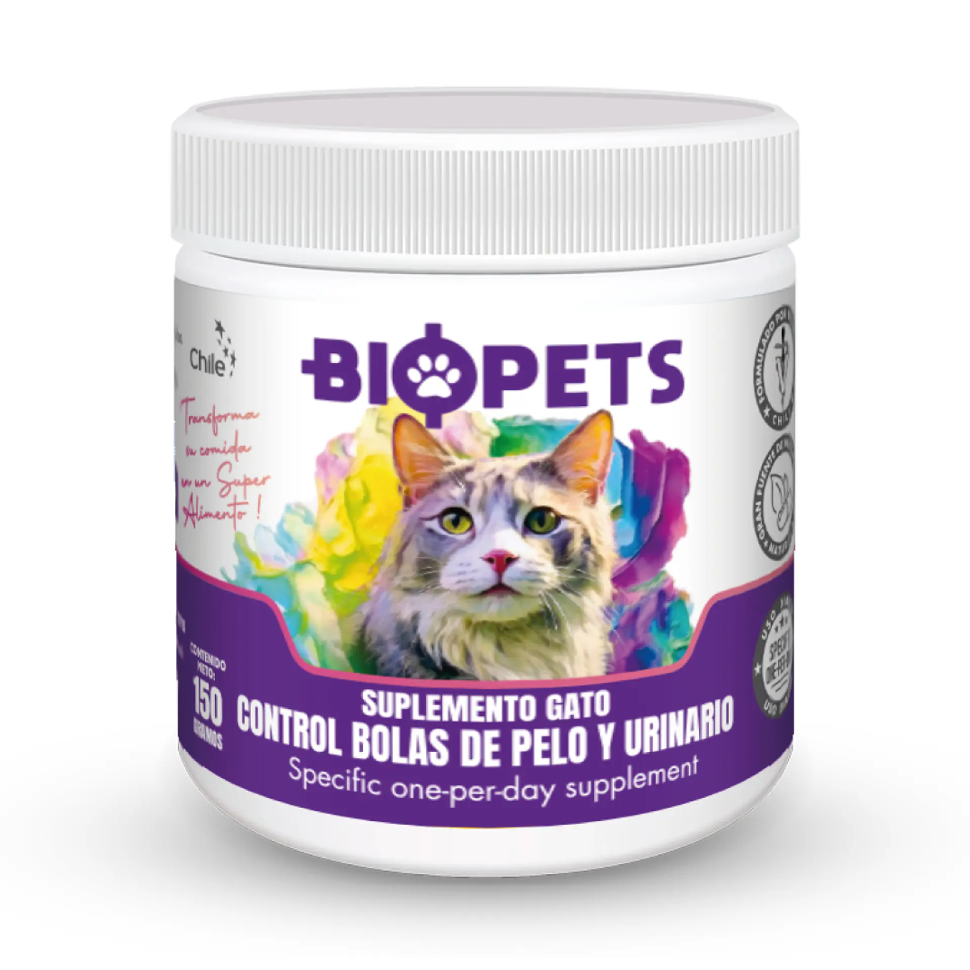BIOPETS GATO CONTROL BOLAS DE PELO Y URINARIO 150 GRS. 1