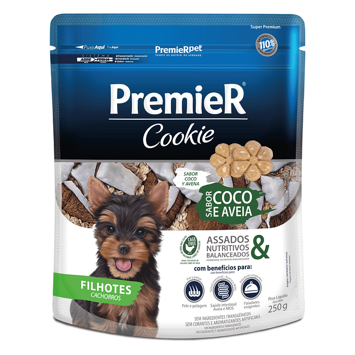 PREMIER COOKIE COCO Y AVENA CACHORROS RAZAS PEQUEÑA 250 GRS.