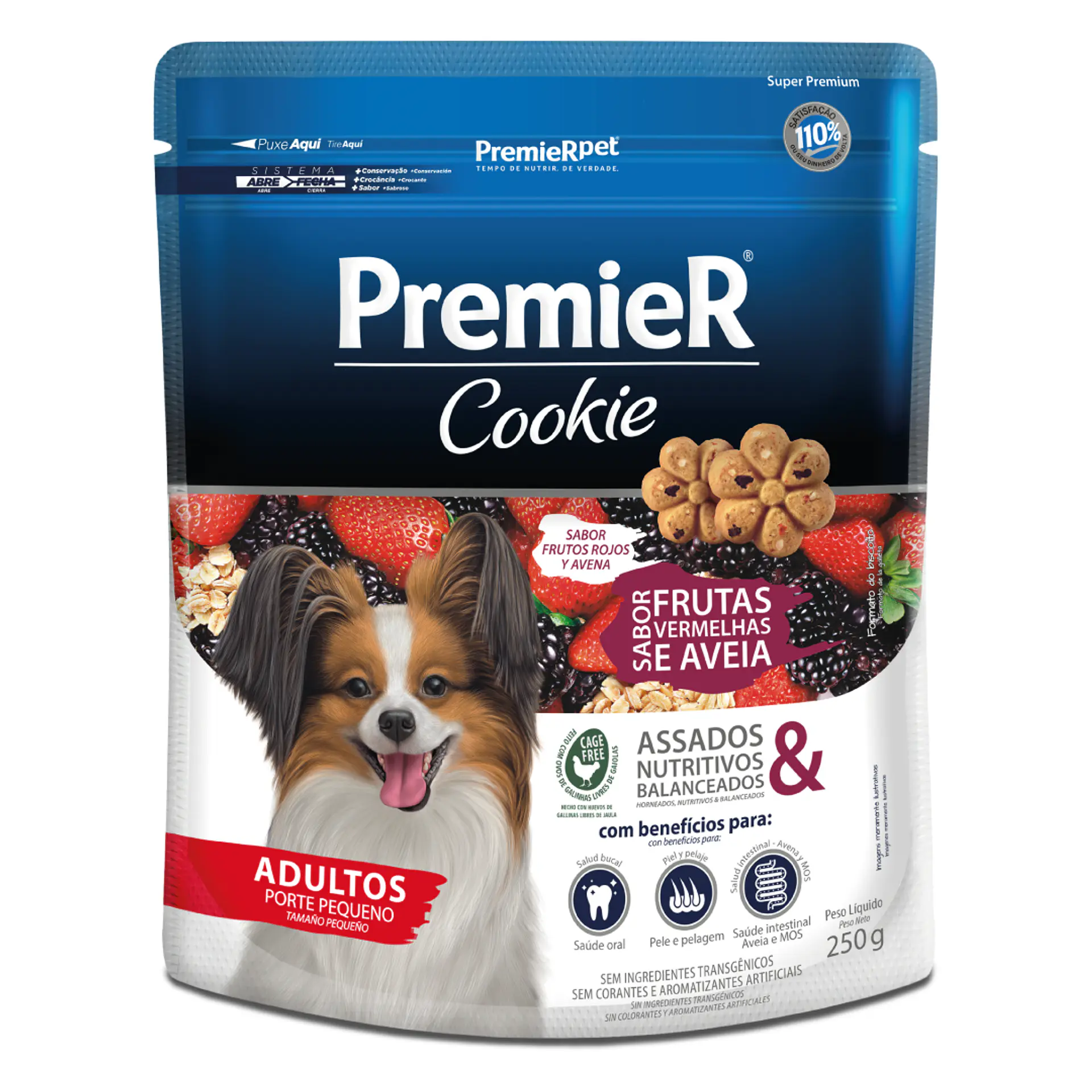 PREMIER COOKIE FRUTOS ROJOS Y AVENA ADULTOS RAZAS PEQUEÑA 250 GRS. 1