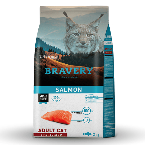 BRAVERY SALMON ADULT CAT STERILIZED 2 K. 