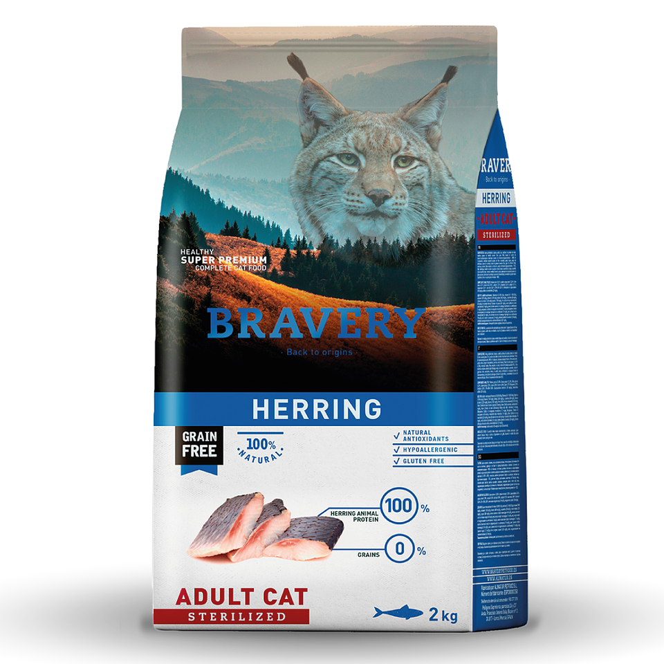 BRAVERY HERRING ADULT CAT STERILIZED 2 K.  1