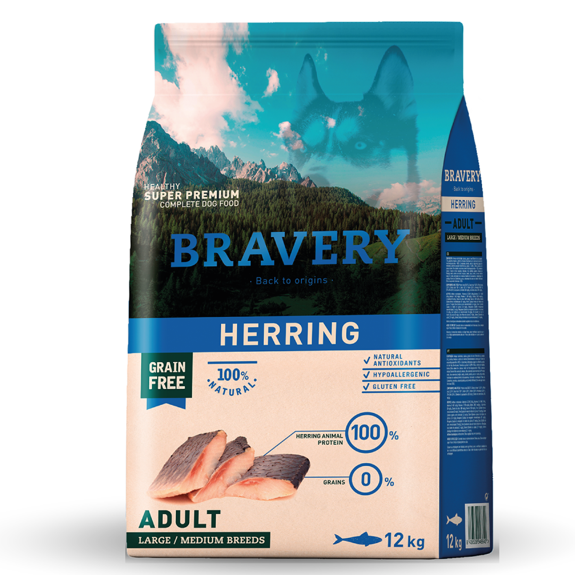 BRAVERY HERRING ADULT LARGE/MEDIUM BREEDS 12 K.  1