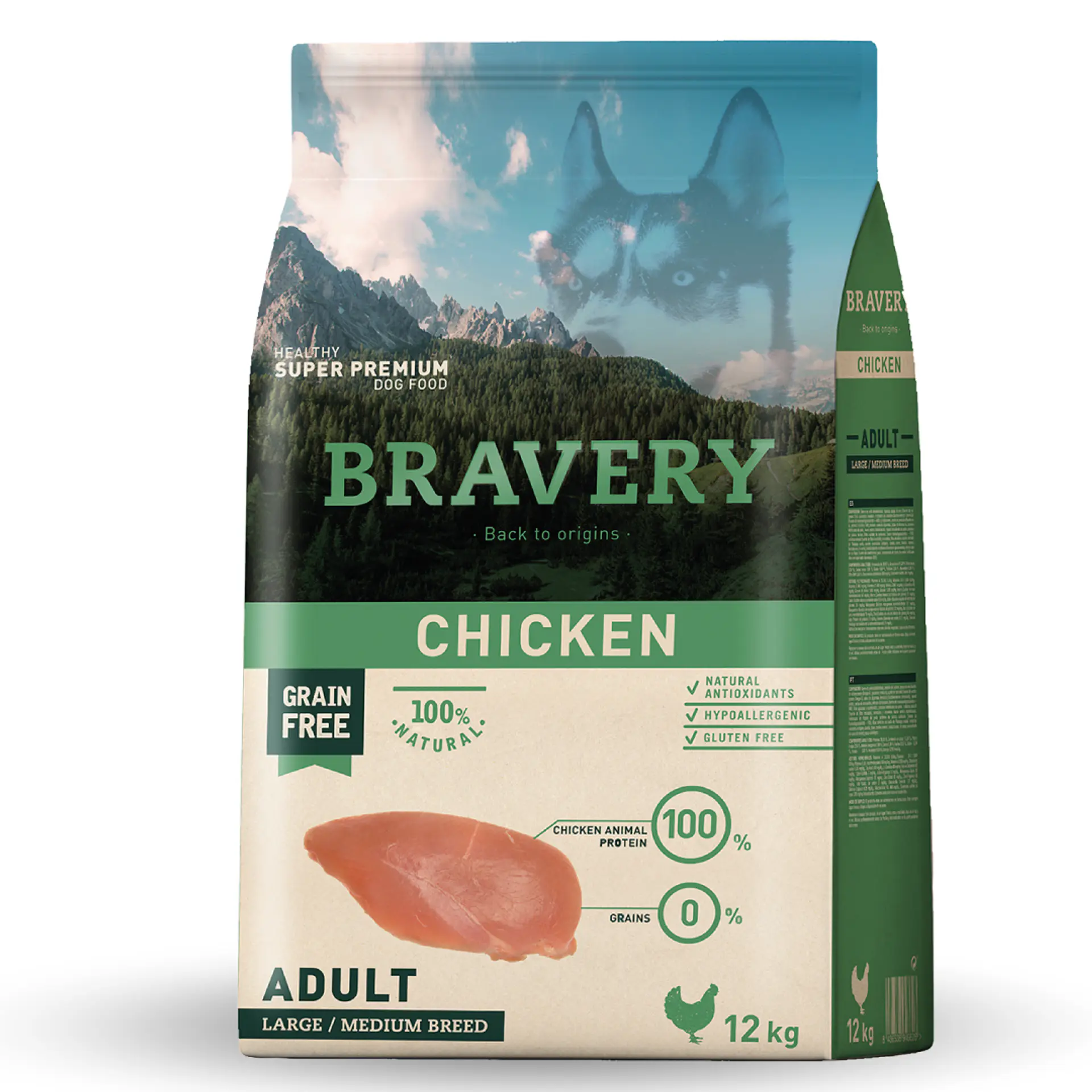 BRAVERY CHICKEN ADULT LARGE/MEDIUM 12 K.  1
