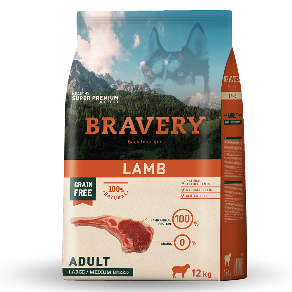 BRAVERY LAMB ADULT LARGE/MEDIUM BREEDS 12 K.  1