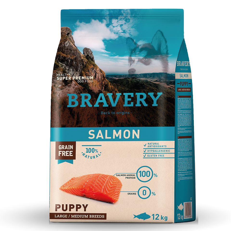 BRAVERY SALMON PUPPY LARGE/MEDIUM BREEDS 12 K.  1