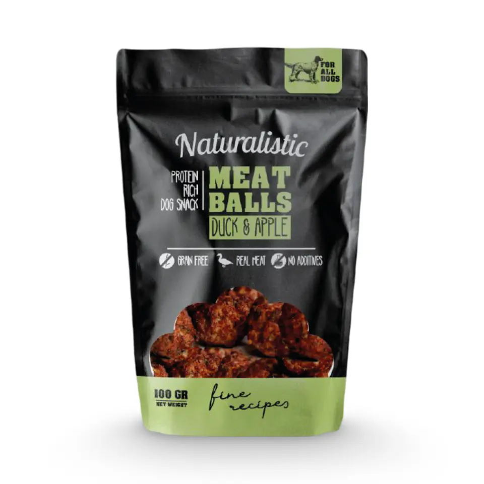 NATURALISTIC MEAT BALLS DUCK AND APPLE 100 GRS.  1