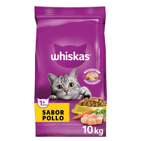 WHISKAS ADULTOS POLLO 10 K.