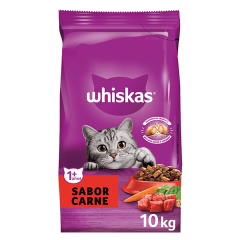 WHISKAS ADULTOS CARNE 10 K.
