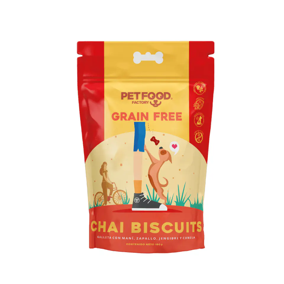 PETFOOD GRAIN FREE GALLETAS CHAI BISCUITS 180 GRS. 1