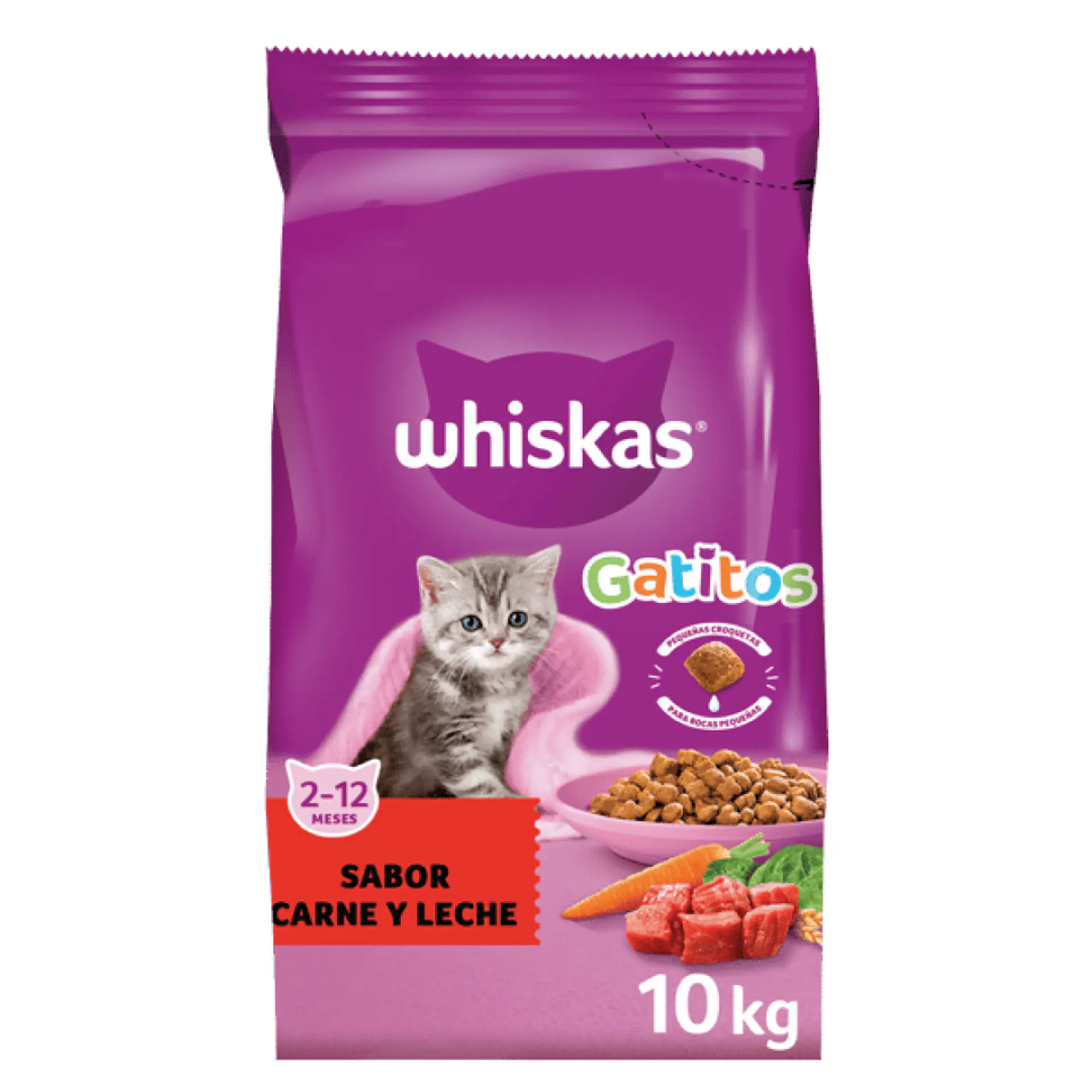 WHISKAS GATITOS CARNE Y LECHE 10 K. 1