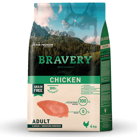 BRAVERY CHICKEN ADULT LARGE/MEDIUM 4 K. 