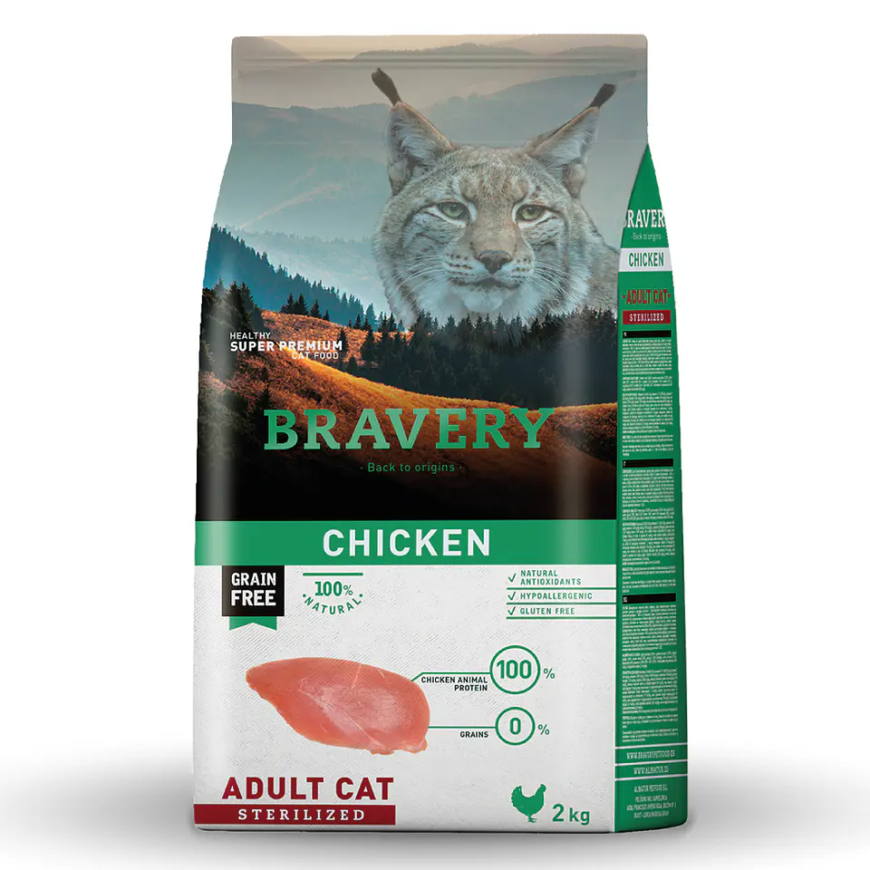 BRAVERY CHICKEN ADULT CAT STERILIZED 2 K.  1