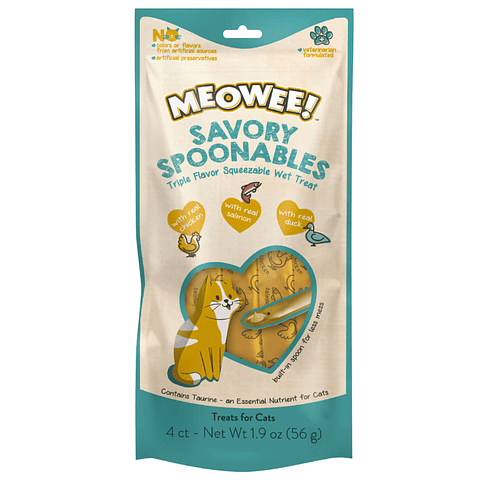 MEOWEE SPOON POLLO, SALMÓN Y PATO 4 UN. 
