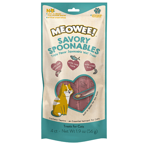 MEOWEE SPOON SALMÓN, ATÚN Y KRILL 4 UN. 