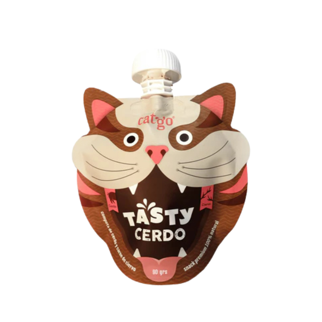 CATGO COMPOTA TASTY CERDO Y CIERVO 90 GRS.