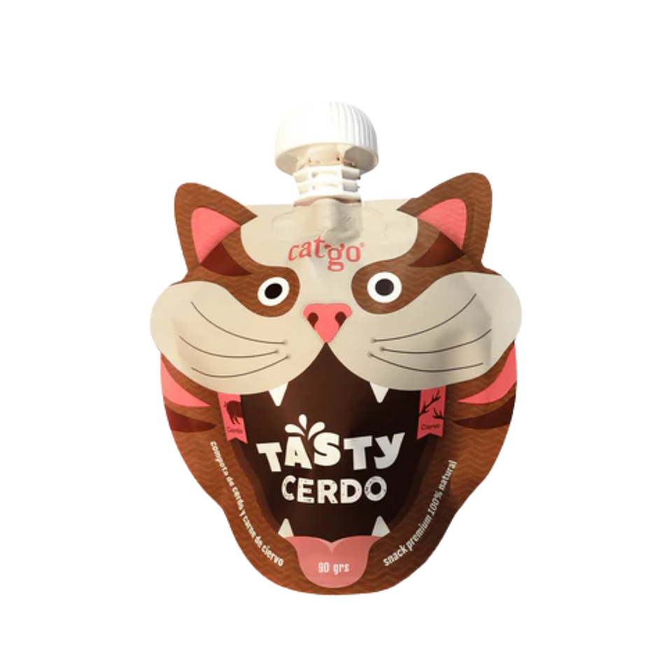 CATGO COMPOTA TASTY CERDO Y CIERVO 90 GRS. 1