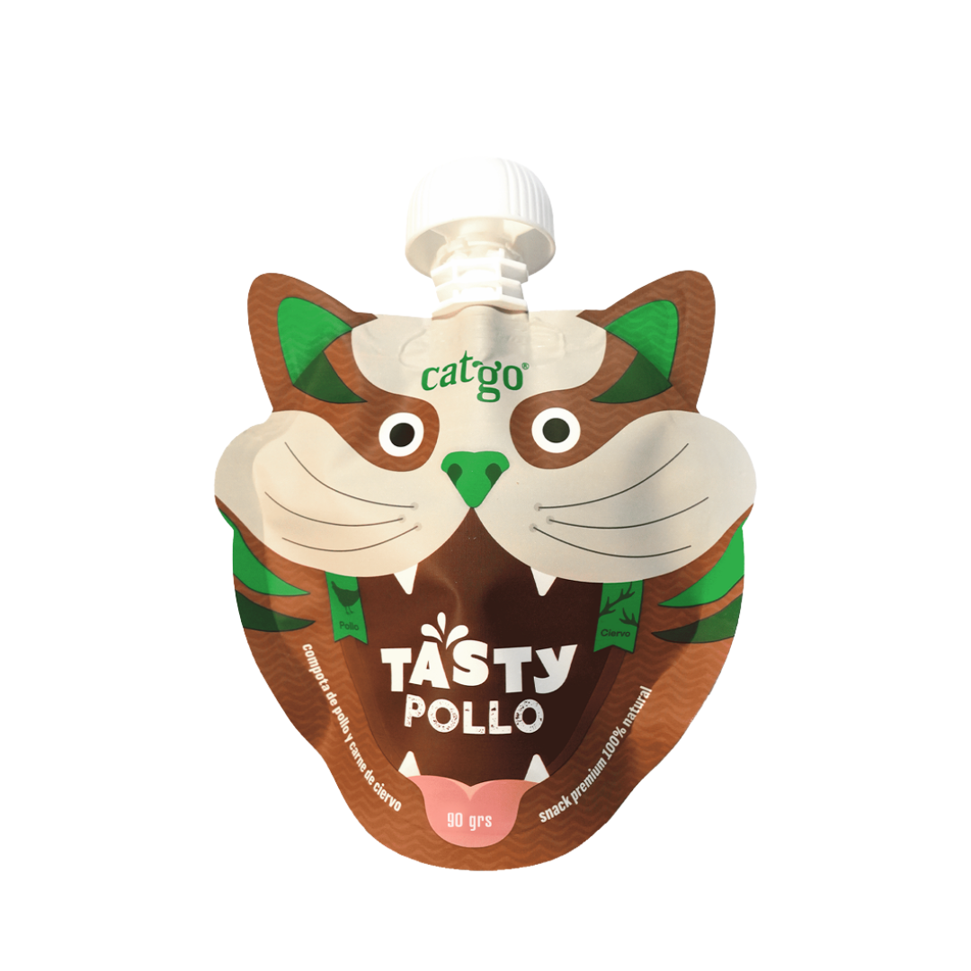 CATGO COMPOTA TASTY POLLO Y CIERVO 90 G.