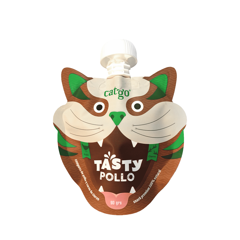 CATGO COMPOTA TASTY POLLO Y CIERVO 90 G. 1