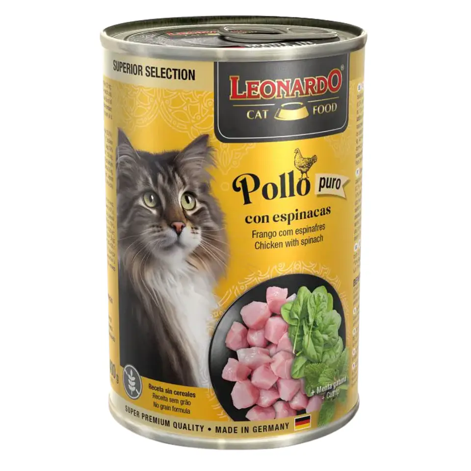 LEONARDO LATA POLLO CON ESPINACAS 400 G. 1