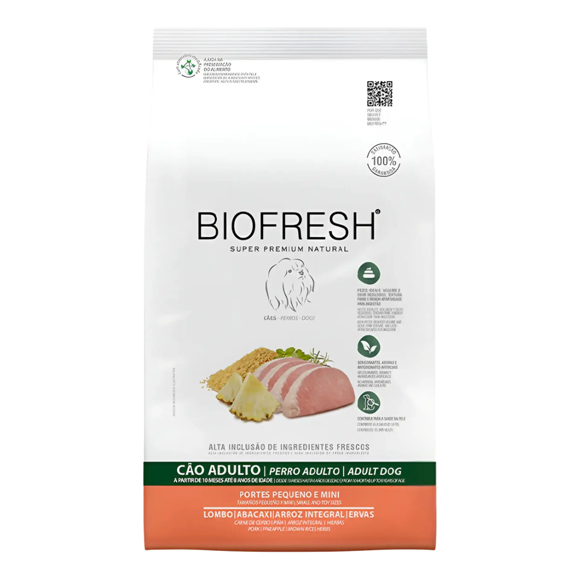 BIOFRESH ADULTO RAZAS PEQUEÑAS Y MINIS LOMO DE CERDO Y PIÑA 3 K. 1