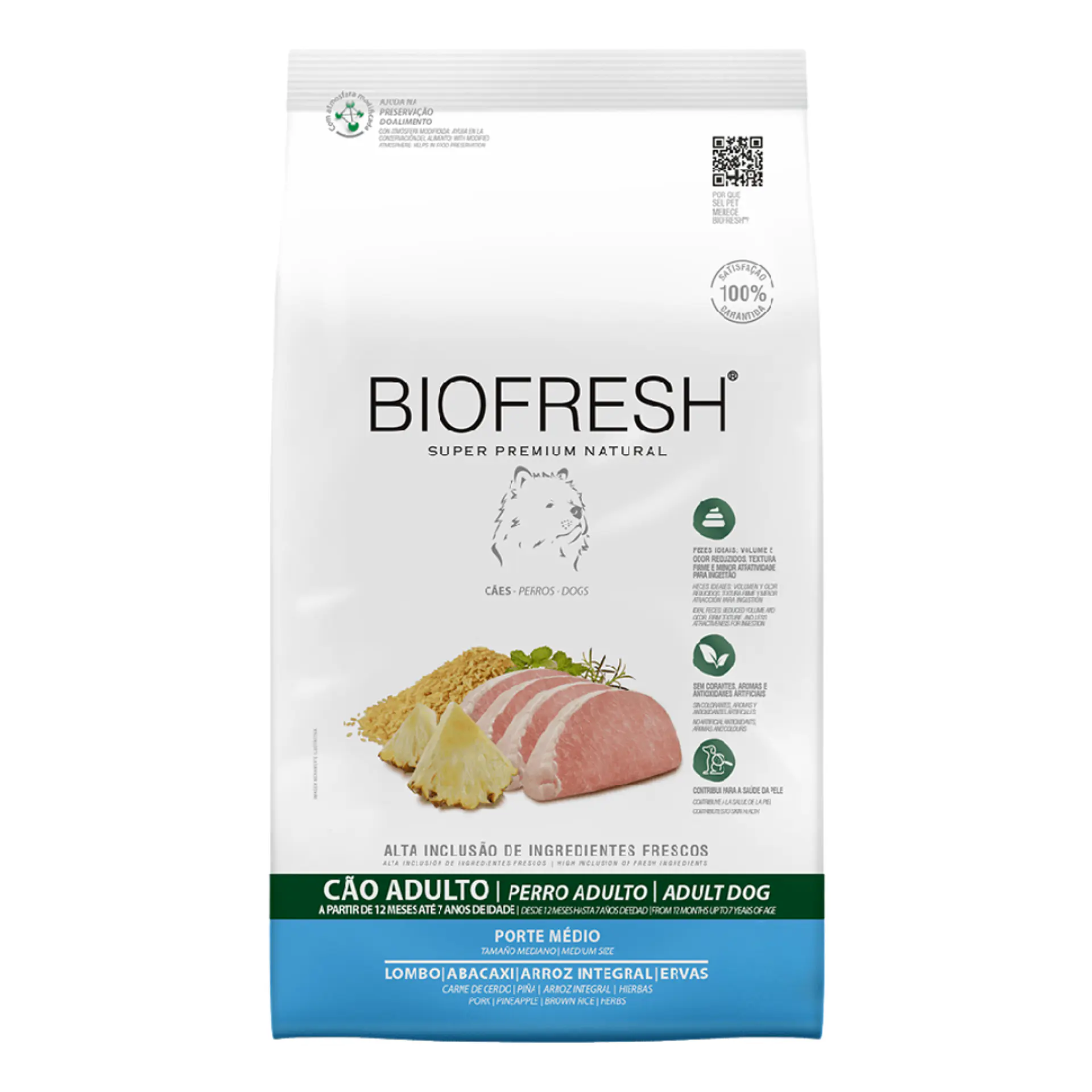 BIOFRESH ADULTO RAZAS MEDIANAS LOMO DE CERDO Y PIÑA 3 K. 1