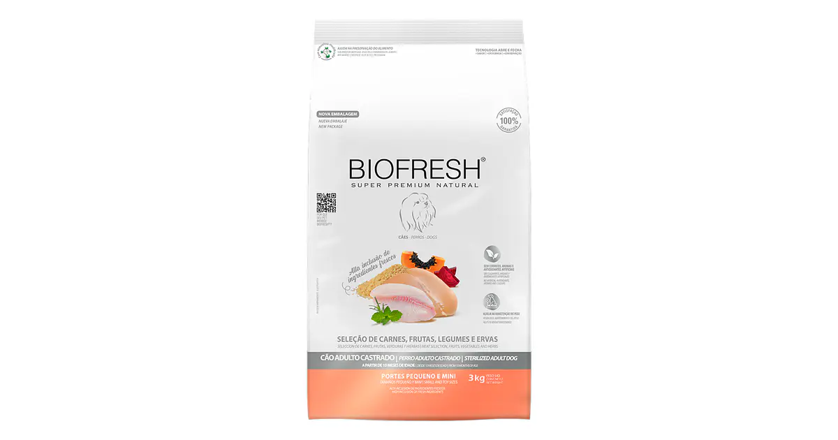 BIOFRESH ADULTOS CASTRADOS RAZAS PEQUEÑAS Y MINIS 3 K.
