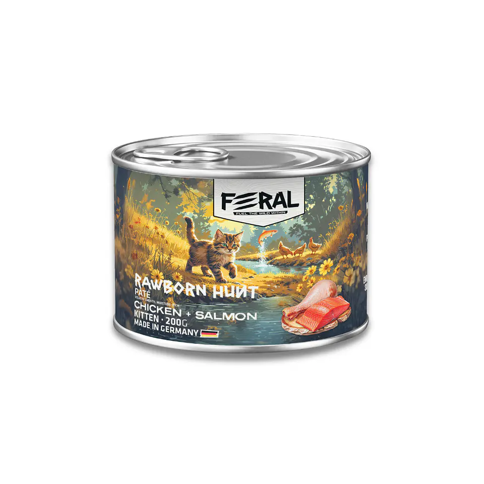 FERAL RAWBORN HUNT CHICKEN + SALMON KITTEN 1