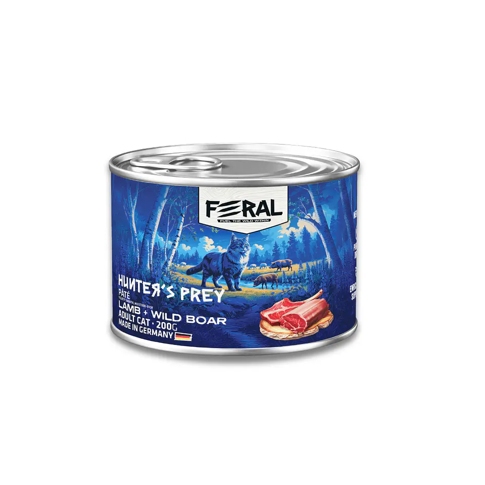 FERAL HUNTER'S PREY LAMB + WILD BOAR ADULT CAT 200 G. 1