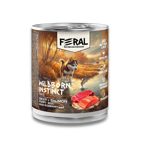 FERAL WILDBORN INSTINCT BEEF + SALMON PUPPY 400 G.
