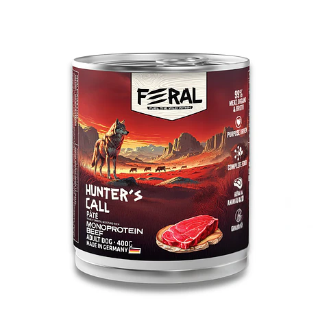 FERAL HUNTER'S CALL MONOPROTEIN BEEF ADULT DOG 400 G.