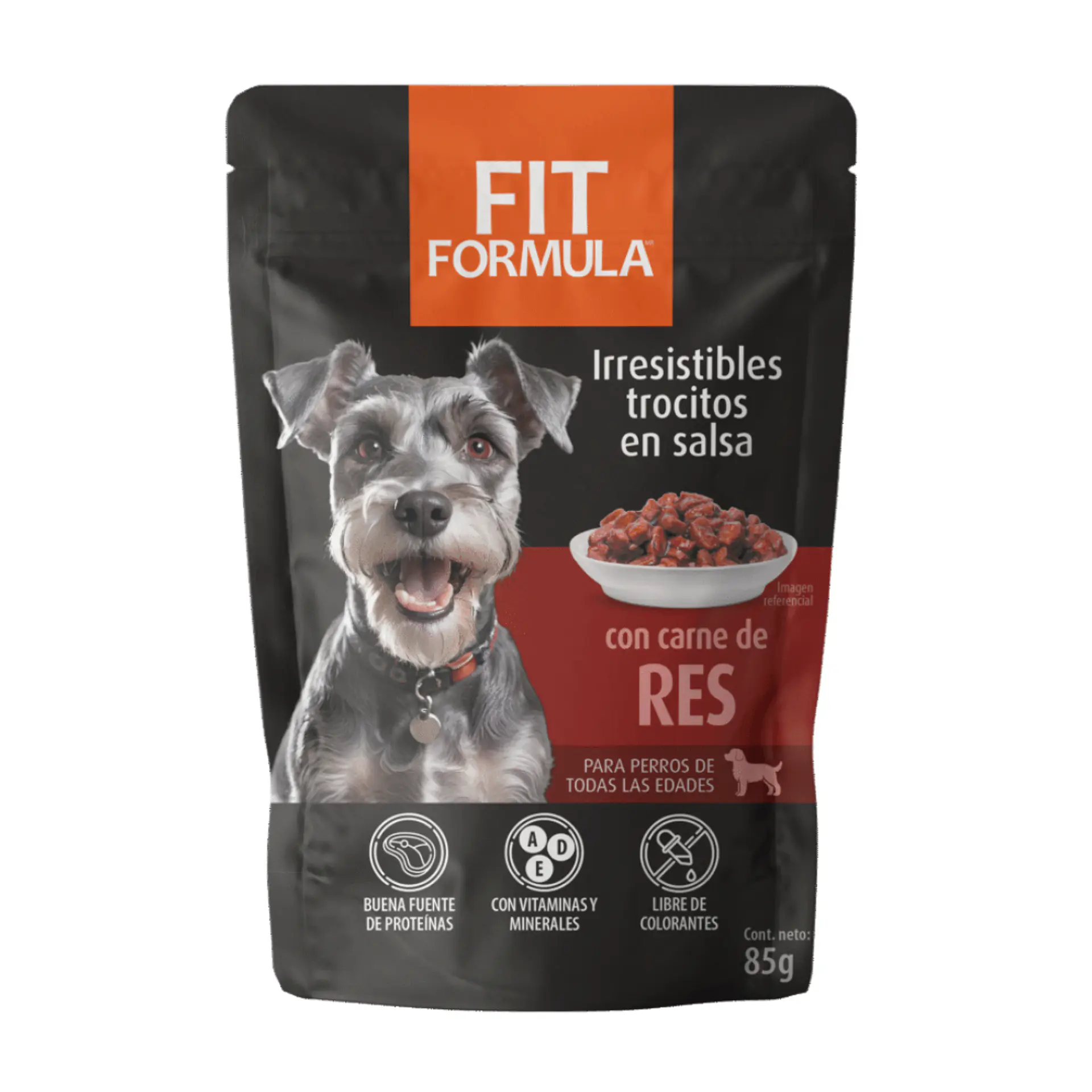 FIT FORMULA TROCITOS CON CARNE DE RES PERRO 85 G. 1