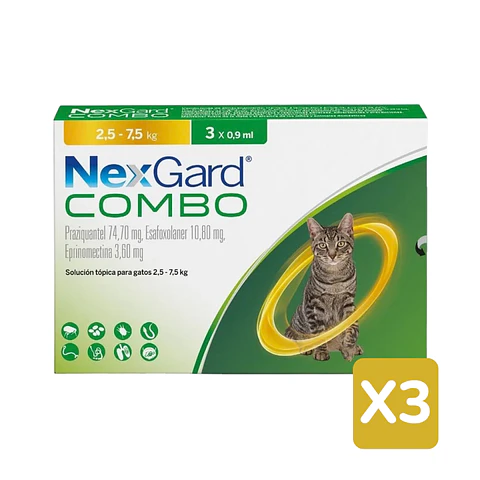 NEXGARD COMBO X3 2.5 A 7.5 K.