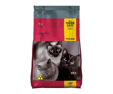 Three Cats Original Gatos Castrados Carne 3 Kg