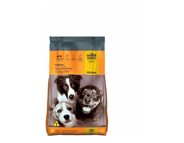 Three Dogs Original Cachorro Razas Medianas Y Grandes 10Kg