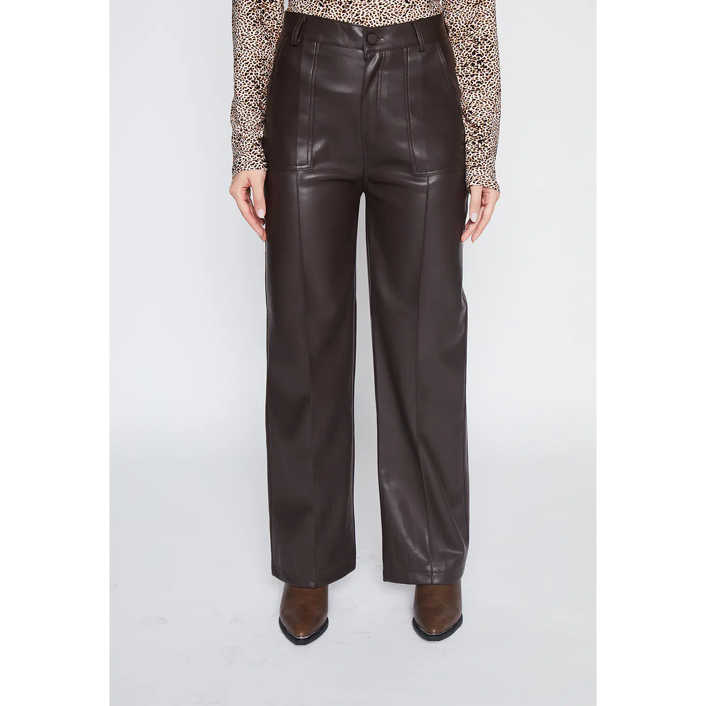 Pantalón Mujer Café Wide Leg Cuadrado Family Shop 1