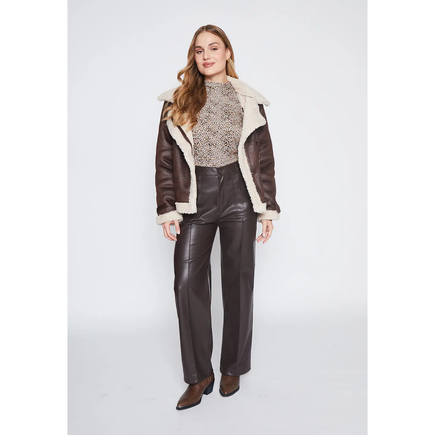 Pantalón Mujer Café Wide Leg Cuadrado Family Shop 3