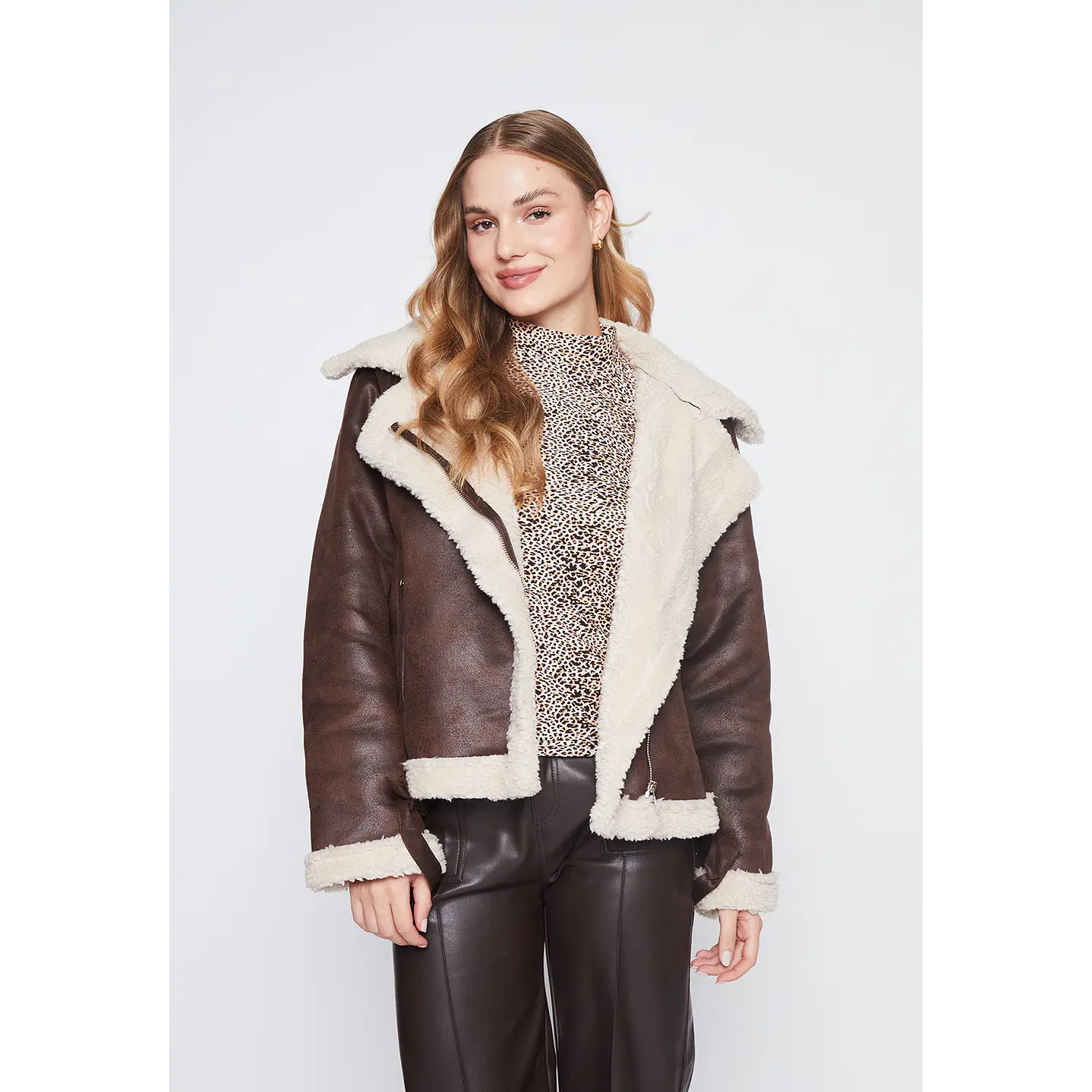 Chaqueta Mujer Café Aviadora Pleudo Family Shop 4