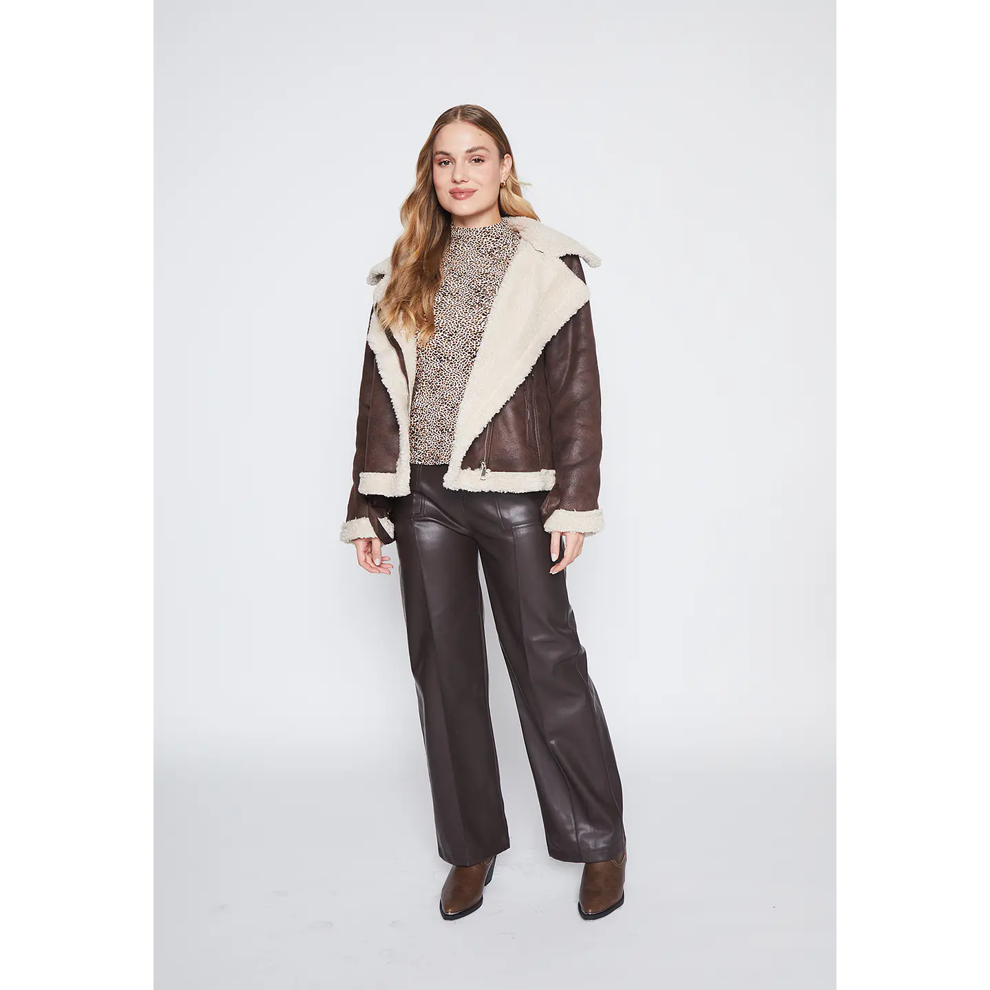 Chaqueta Mujer Café Aviadora Pleudo Family Shop 5