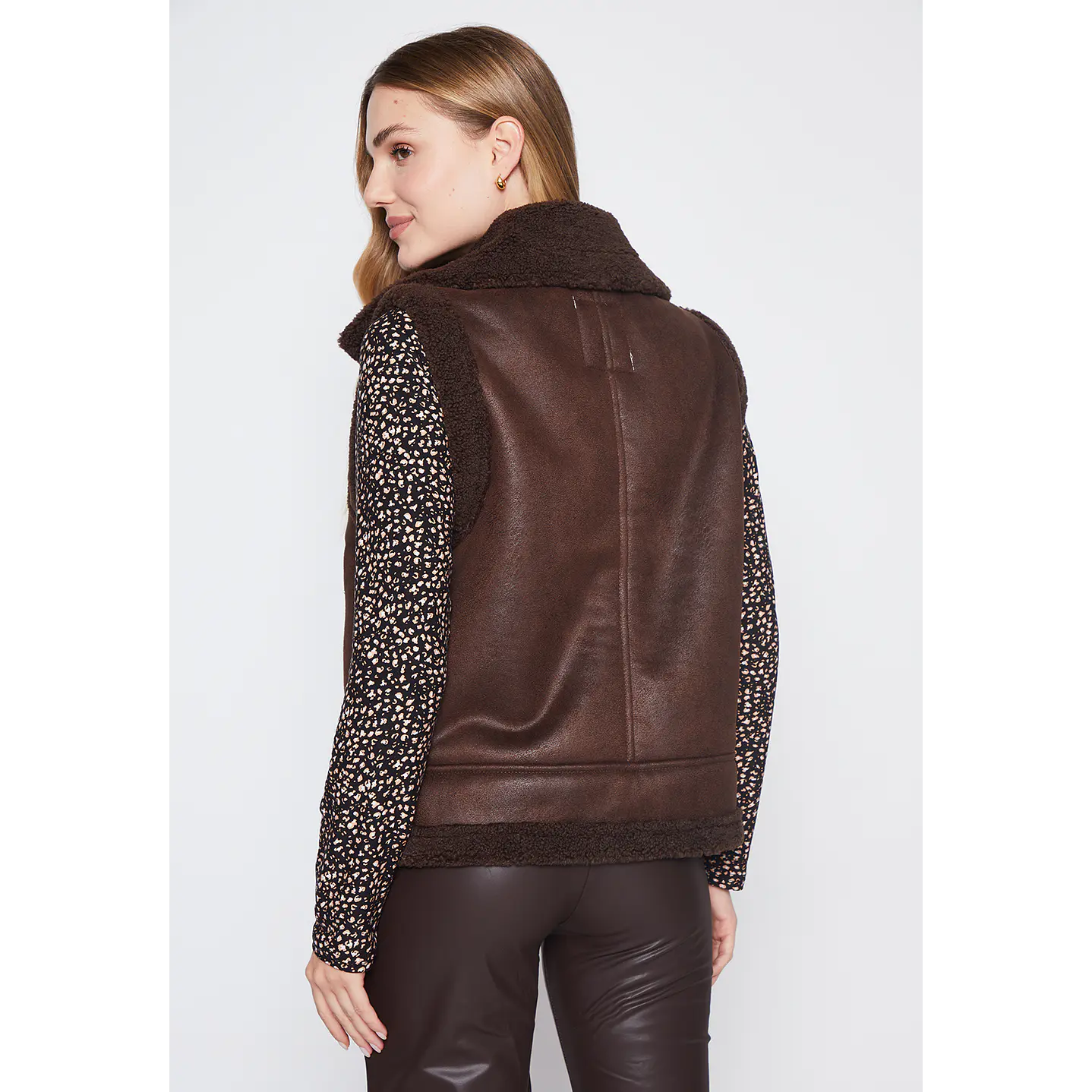 Chaqueta Mujer Café Aviadora Sin Manga Family Shop 2