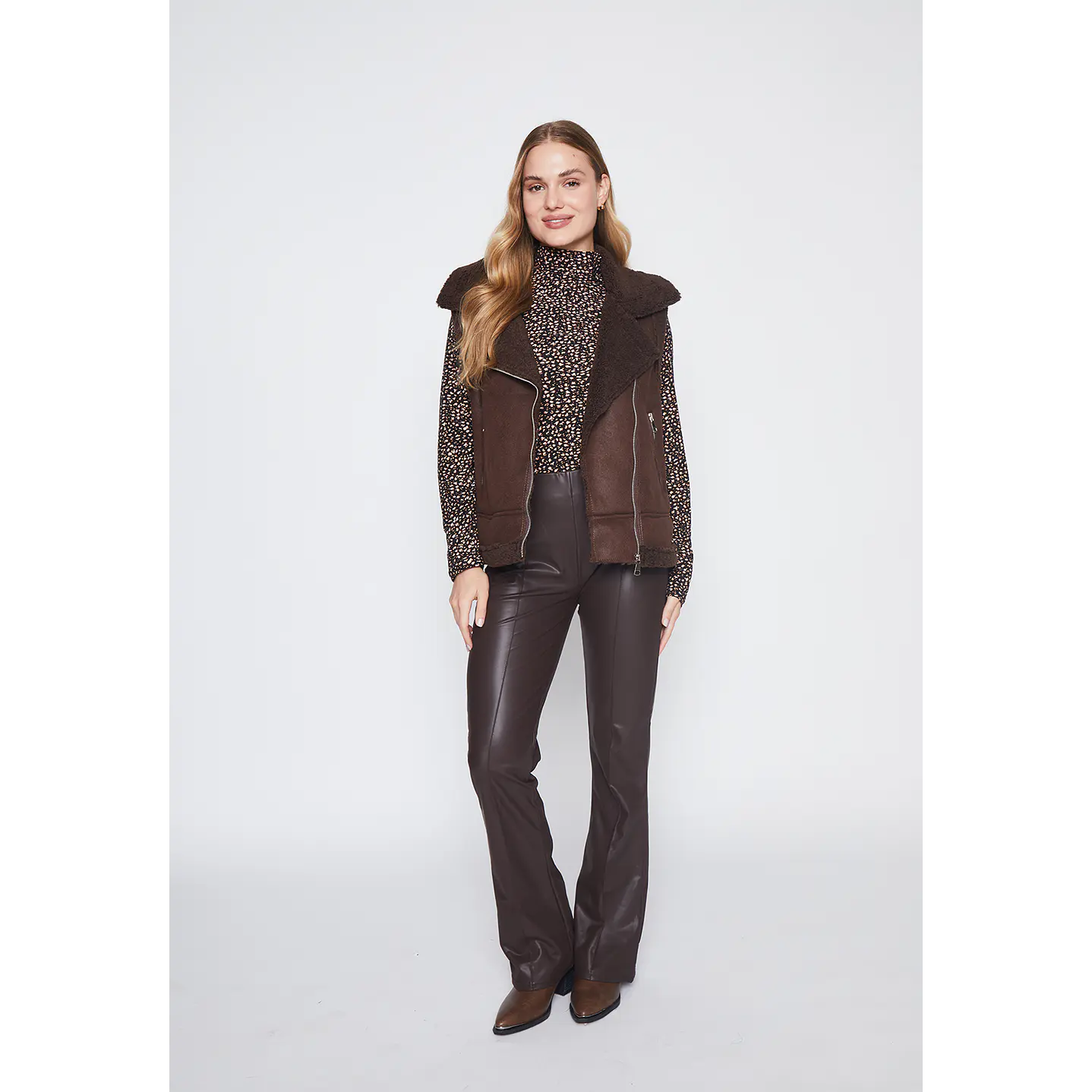 Chaqueta Mujer Café Aviadora Sin Manga Family Shop 4