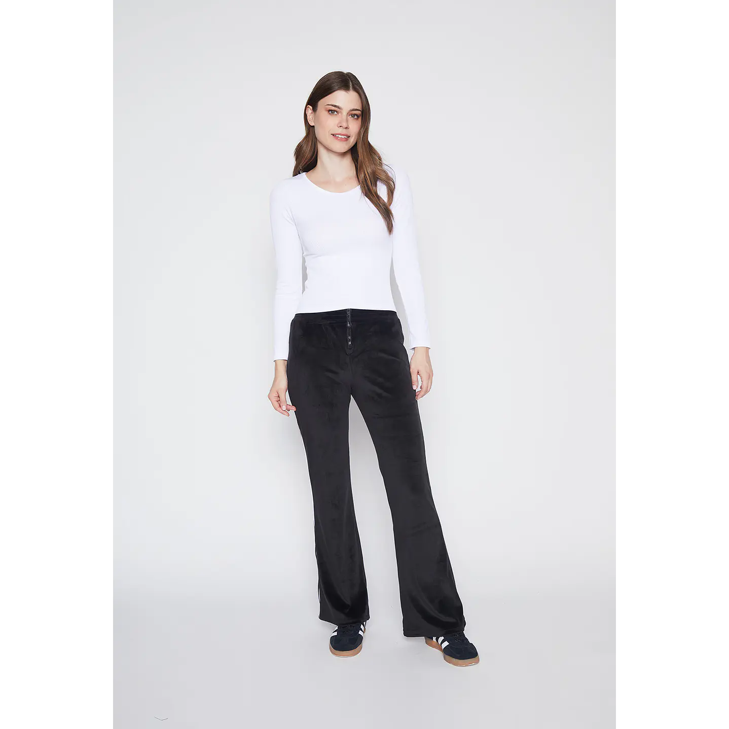 Pantalón De Buzo Mujer Negro Plush Piping Family Shop 4