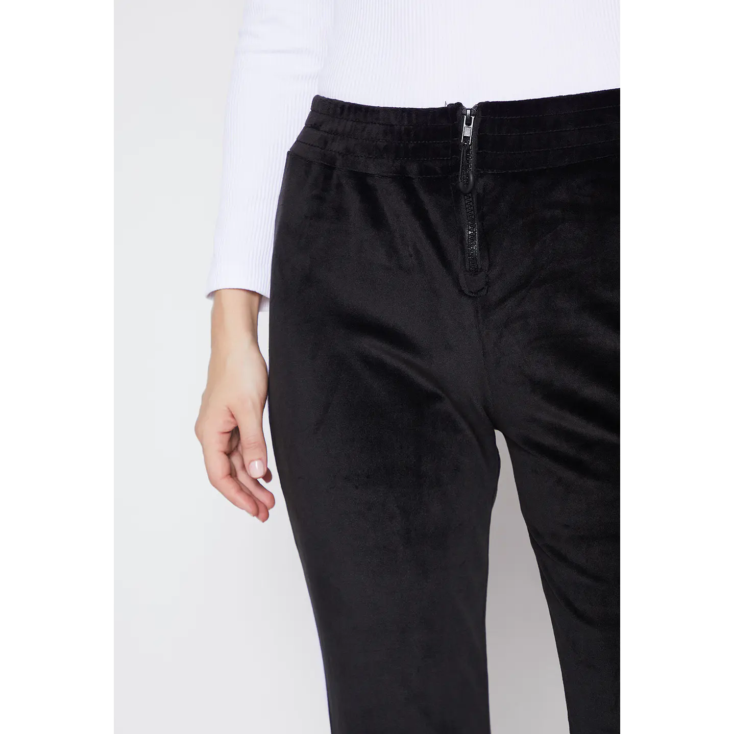 Pantalón De Buzo Mujer Negro Plush Piping Family Shop 2